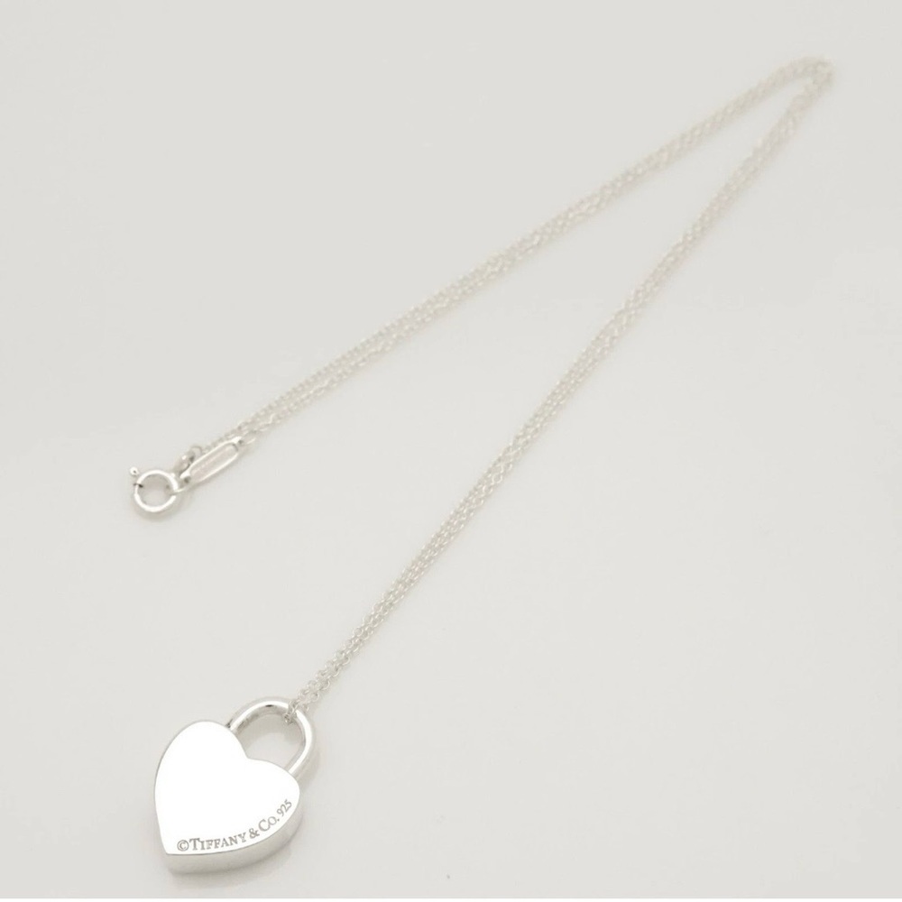 Tiffany & Co. Return to Tiffany Heart Lock Pendant Necklace Sterling Silver 16” - Picture 7 of 9